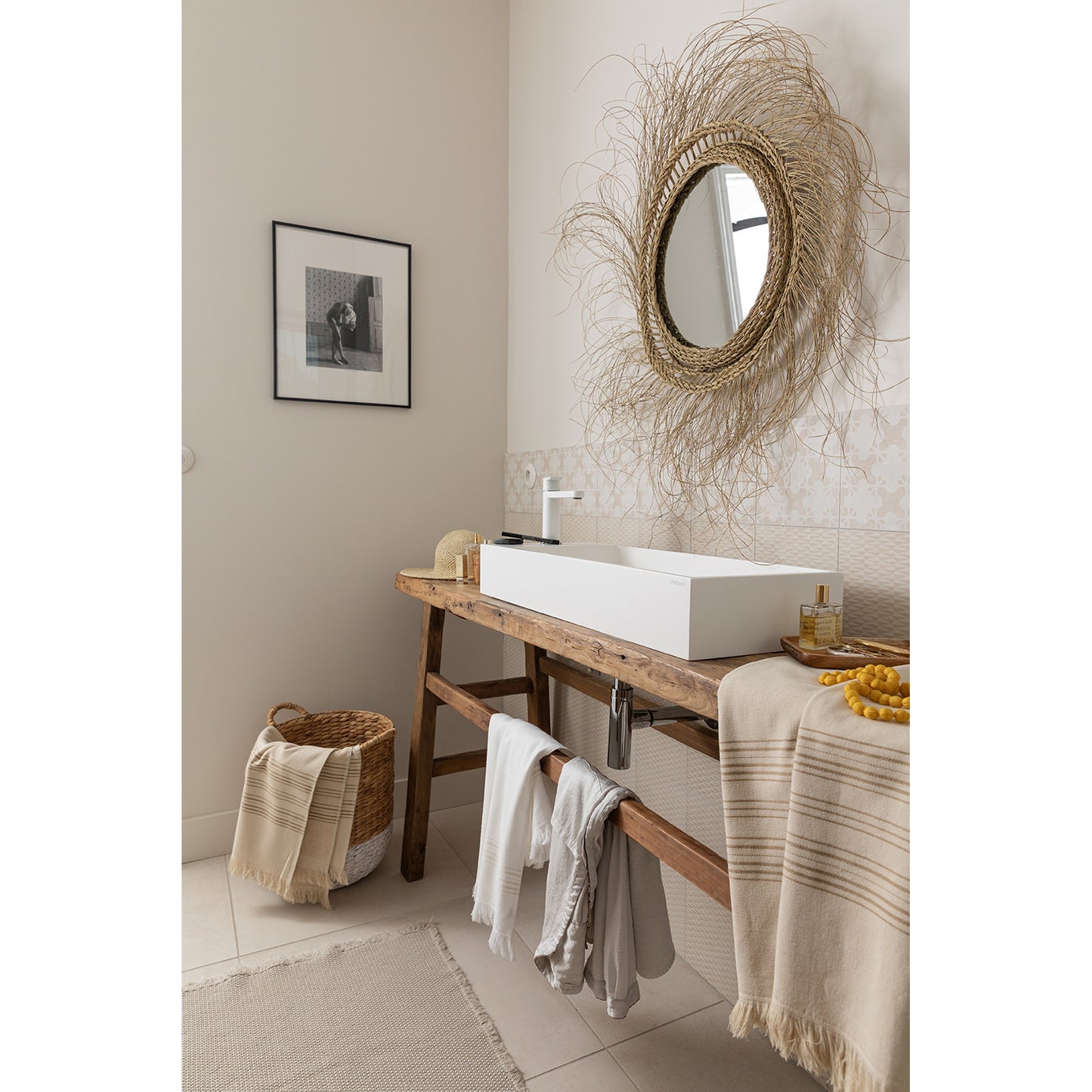kupaonska prostirka stonewashed elly ombre 54 x 110 cm krem