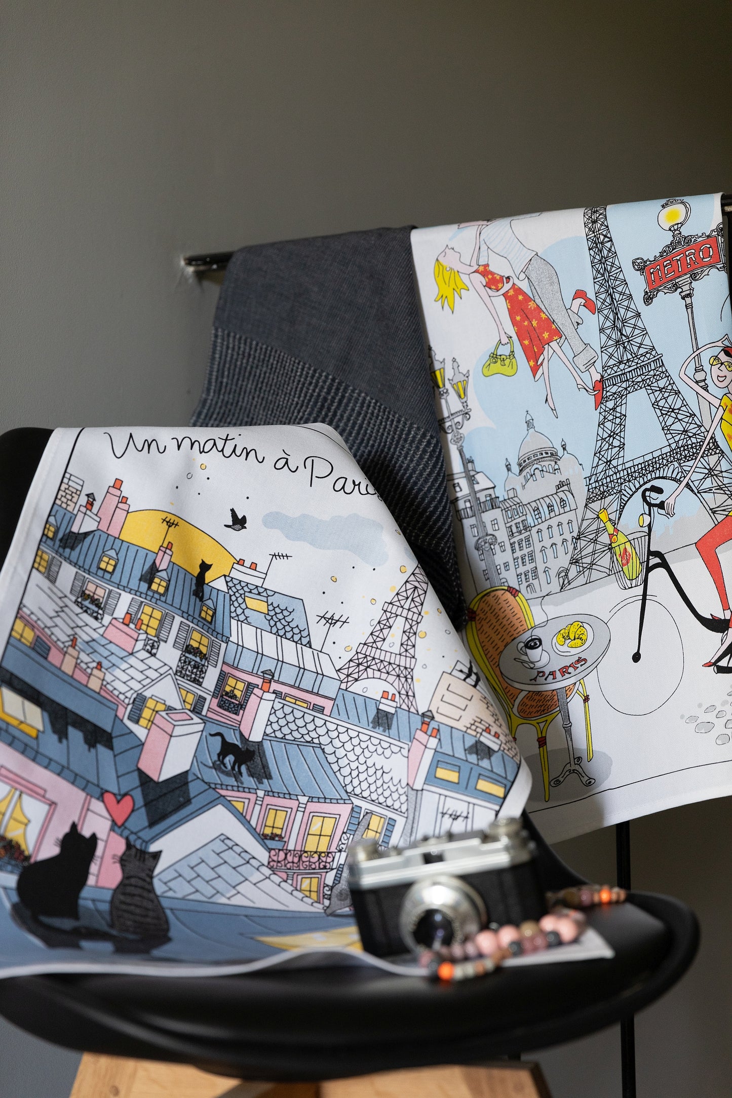 paris set od 3 kuhinjske krpe plava 029