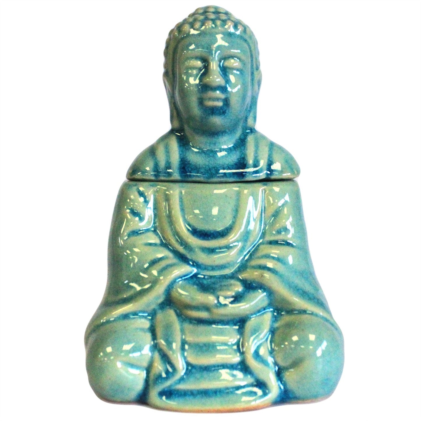 Eklektische Aromalampe Buddha Keramik 14x8,4