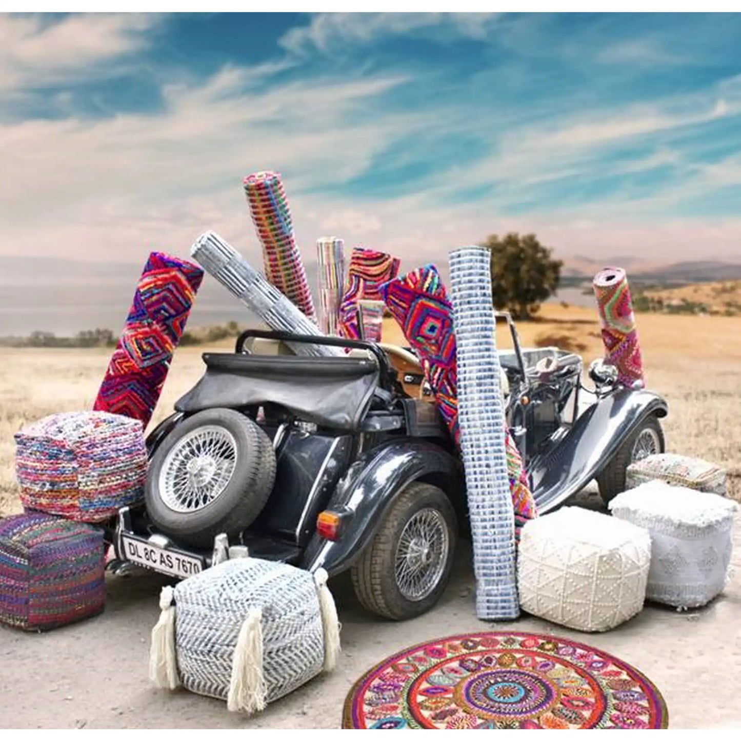 bowey okrugli tepih diameter 90 miks boja kruzni rg067 a di90 muld