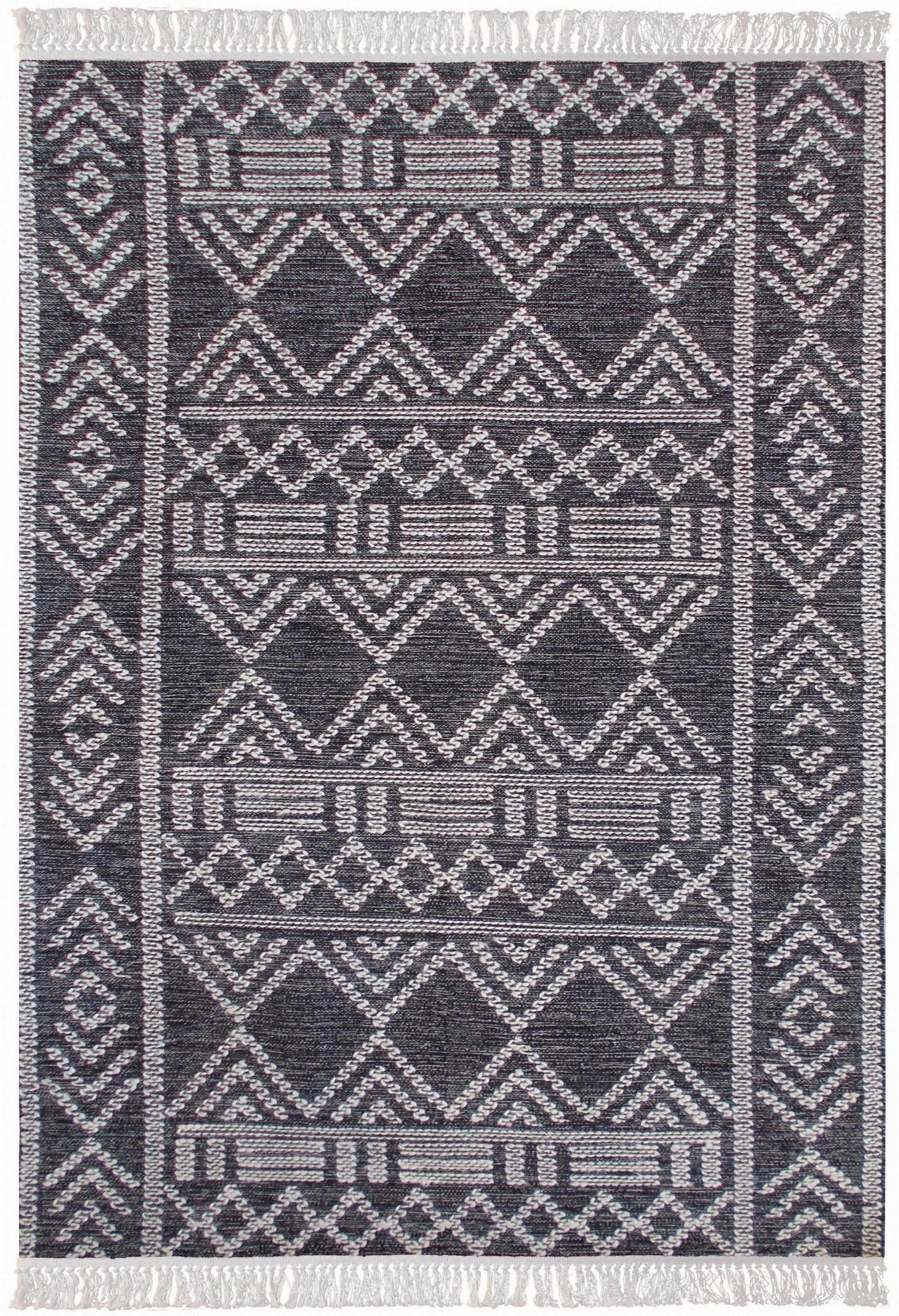 Tepih Mais 160X230, Pamuk I Vuna, Crna, Siva