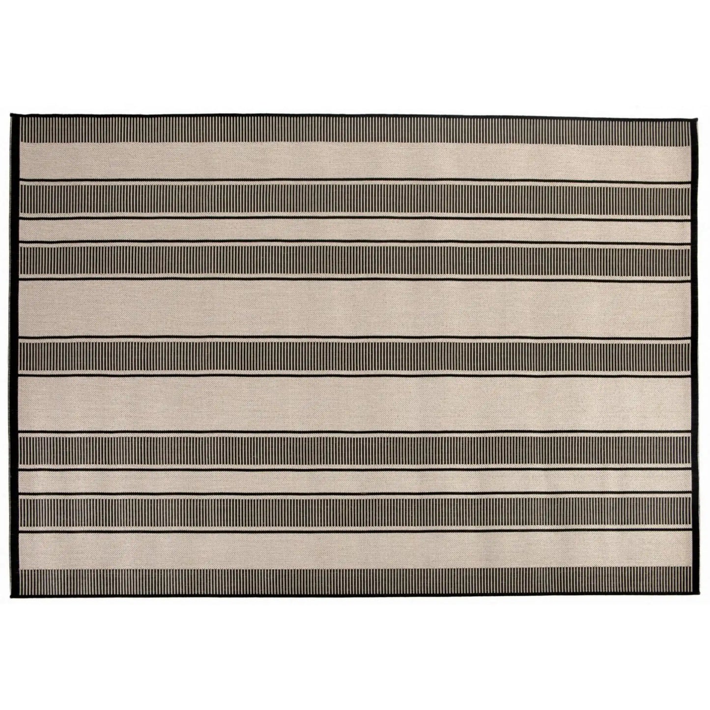 Paomia Vanjski Tepih 120 X 170, Crna, Pruge