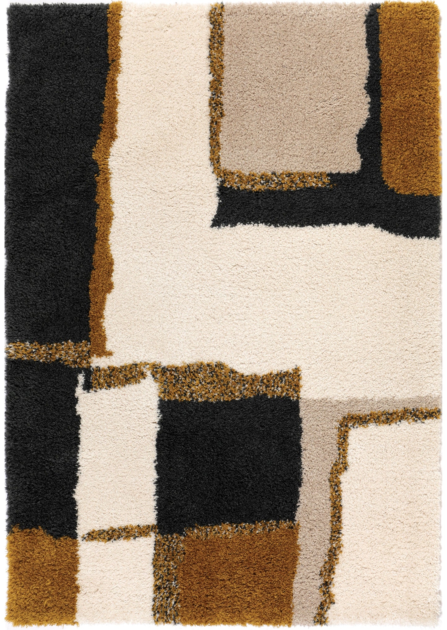 Teppich Rosa 160X230X4, Polyester, Creme, Ocker
