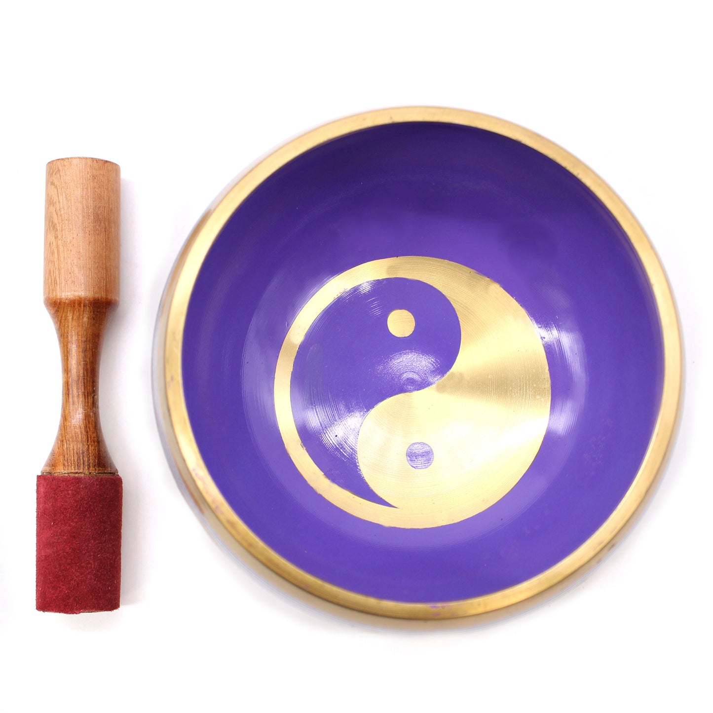 bijela yin yang zvucna zdjela od mjedi