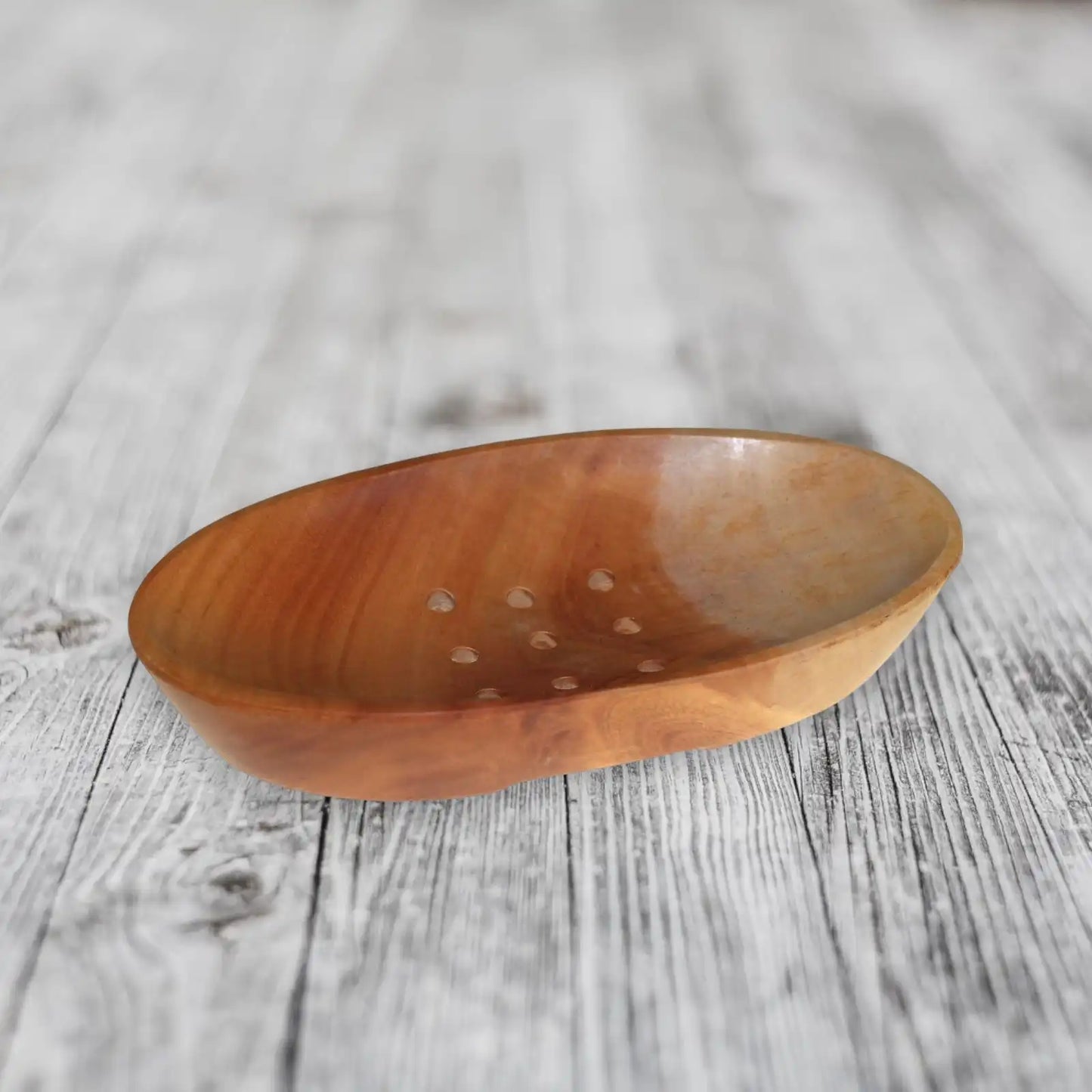 traditional soap dish brown naseberry wood 7x2