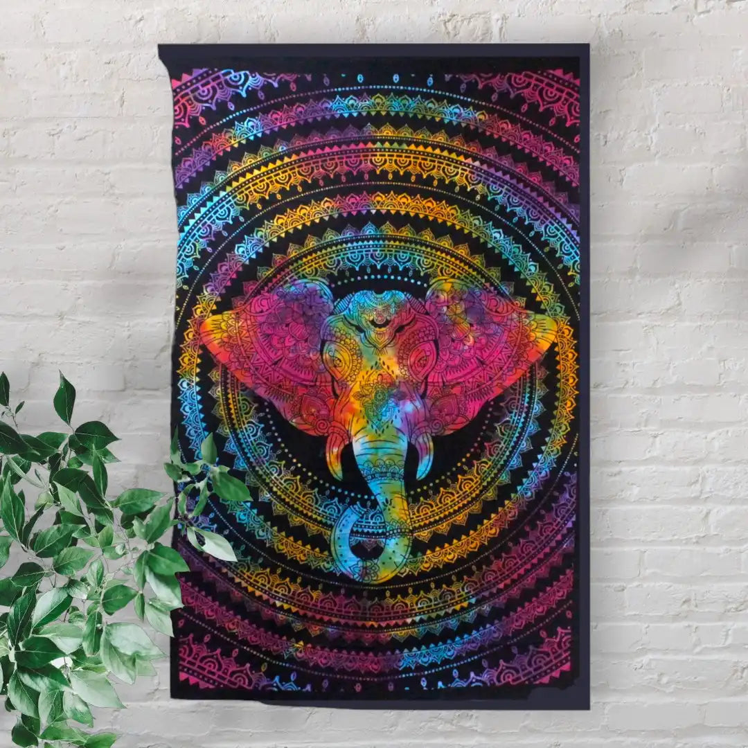 eclectic throw blanket multicolor elephant cotton 235x209