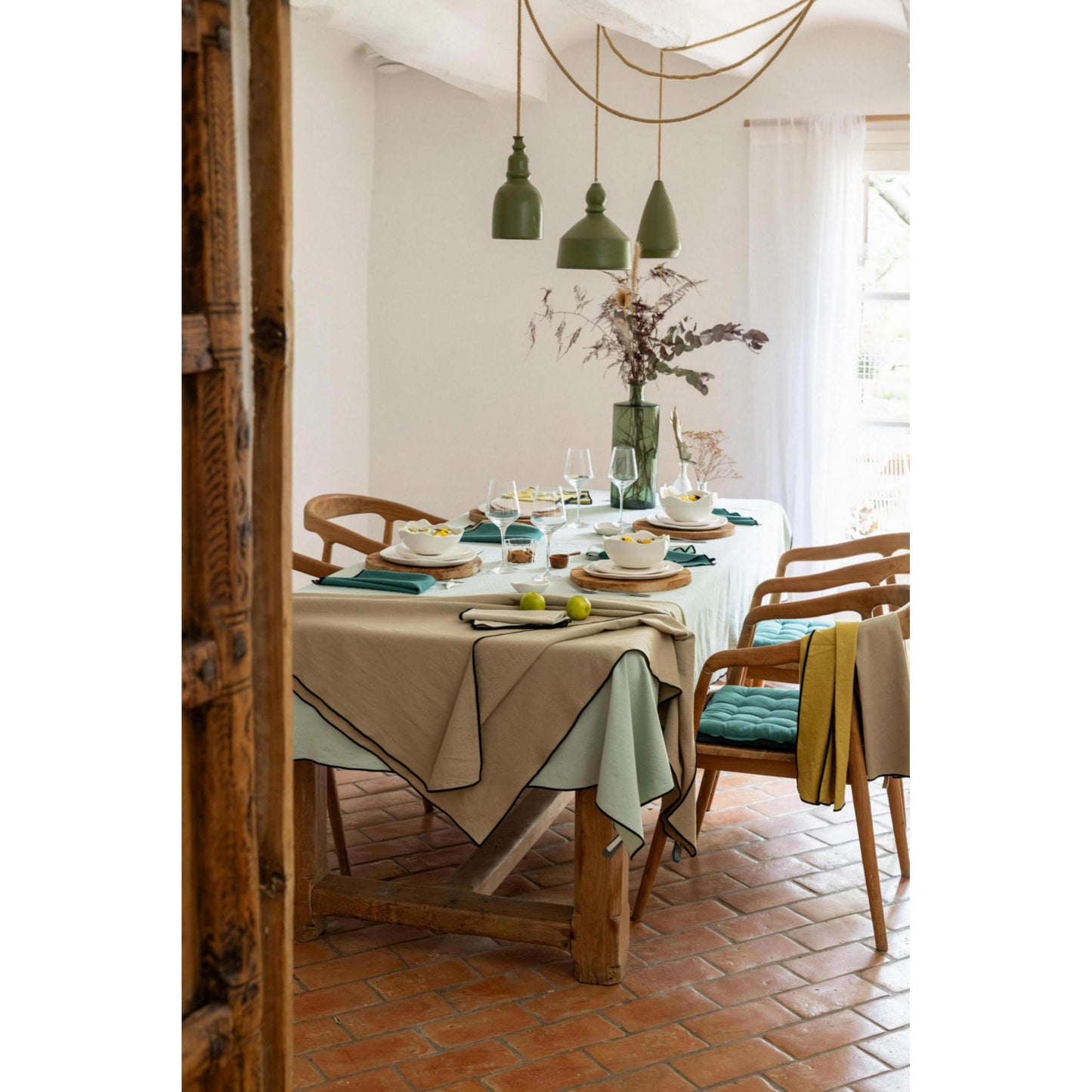 grace stolnjak 140 x 250 matcha zelena