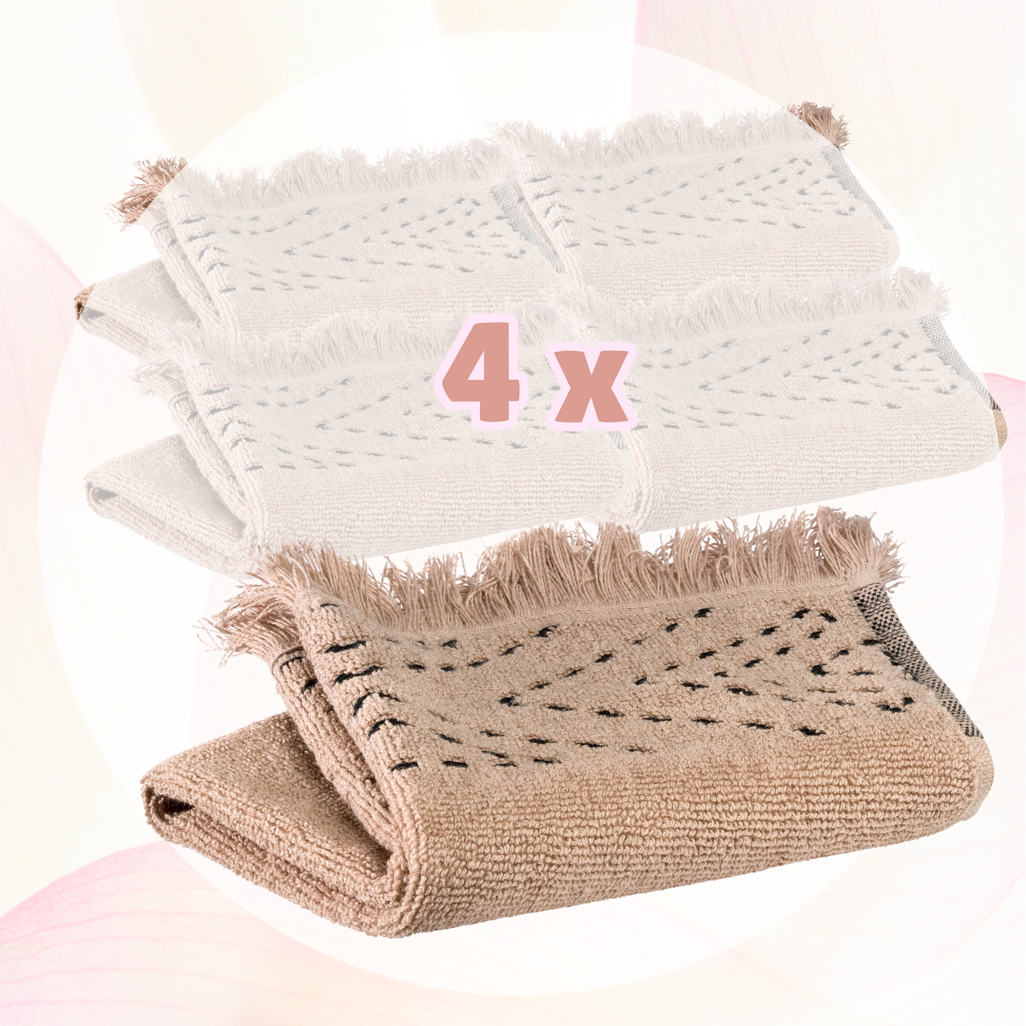 julia kupaonski rucnici set od 4 30 x 50 krem tw11030x50 see s4