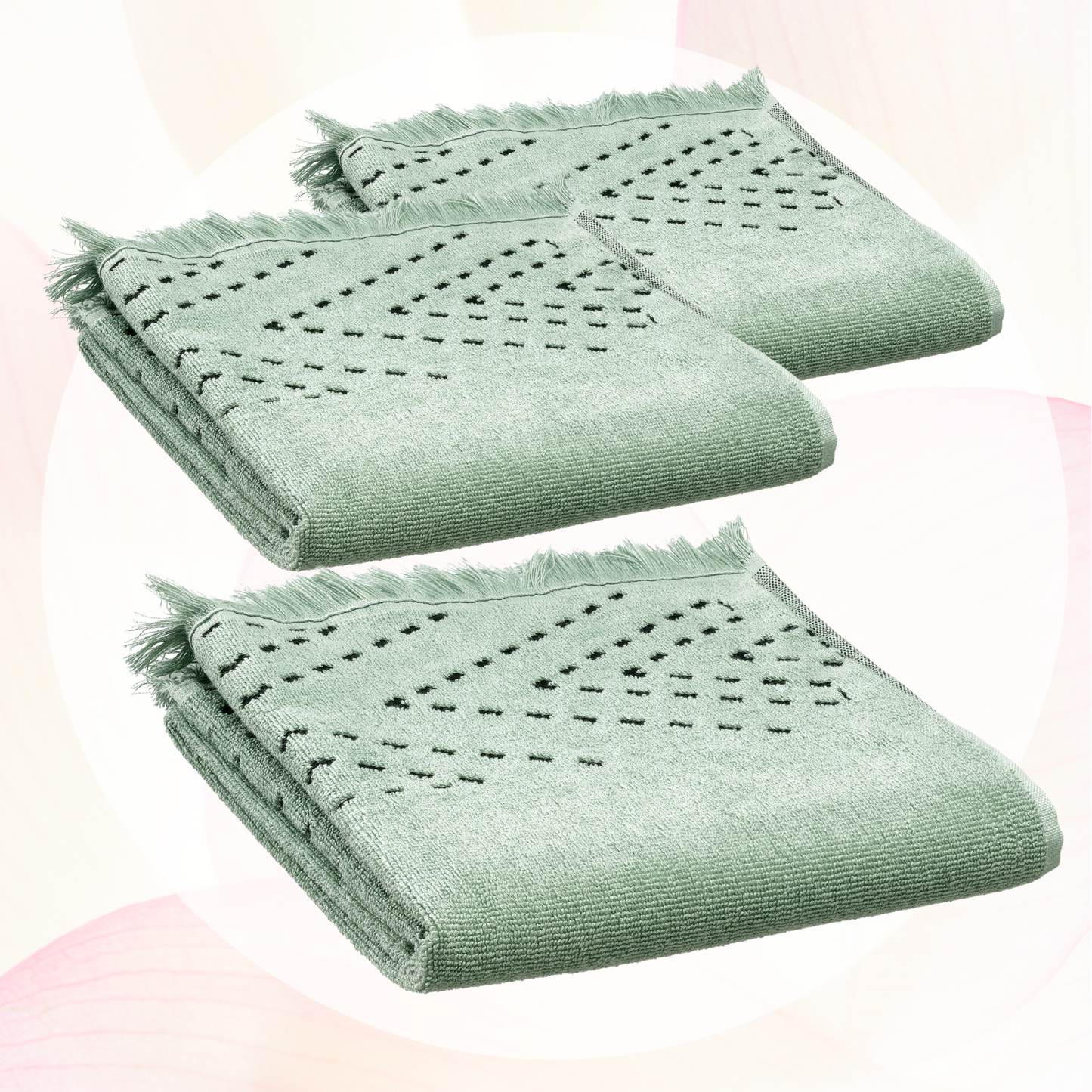 julia kupaonski rucnici set od 3 50 x 100 zelena tw11050x100 ope s3