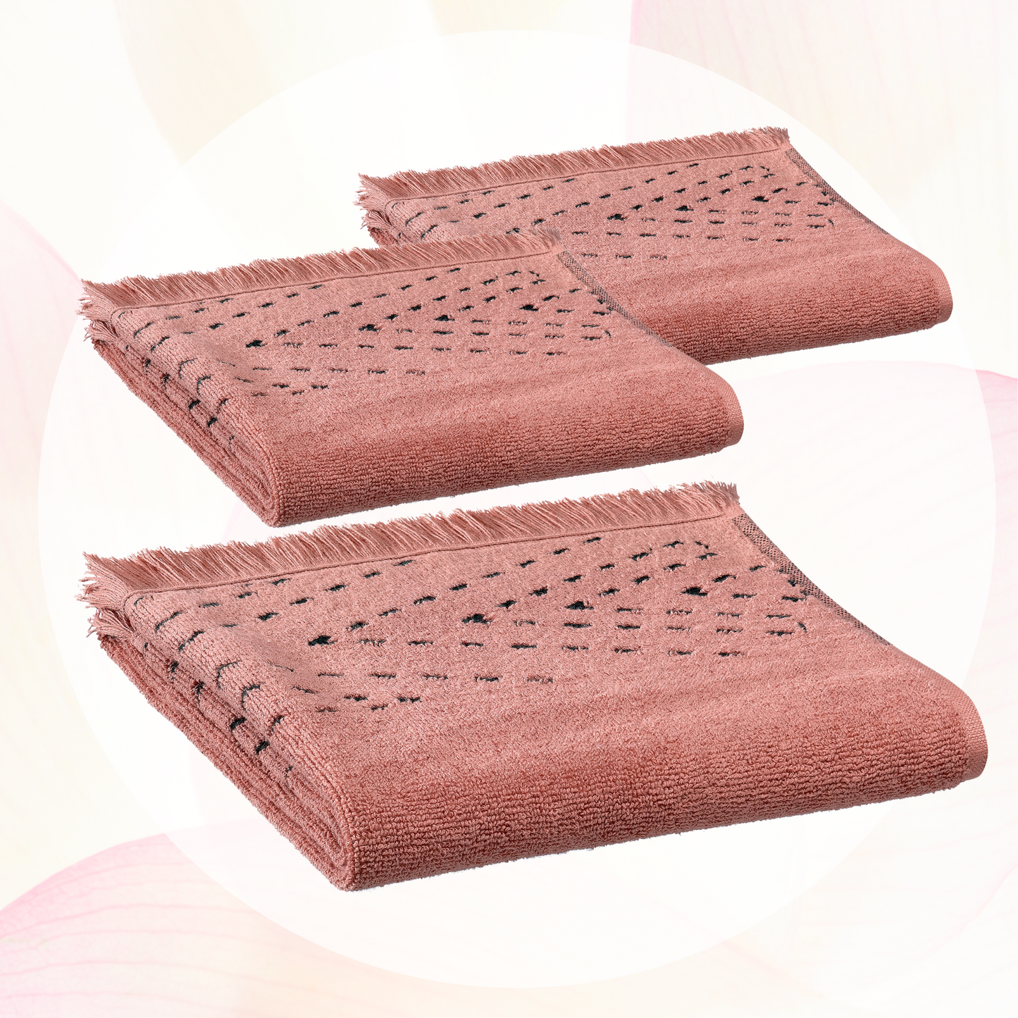 julia kupaonski rucnici set od 3 50 x 100 roze tw11050x100 blh s3
