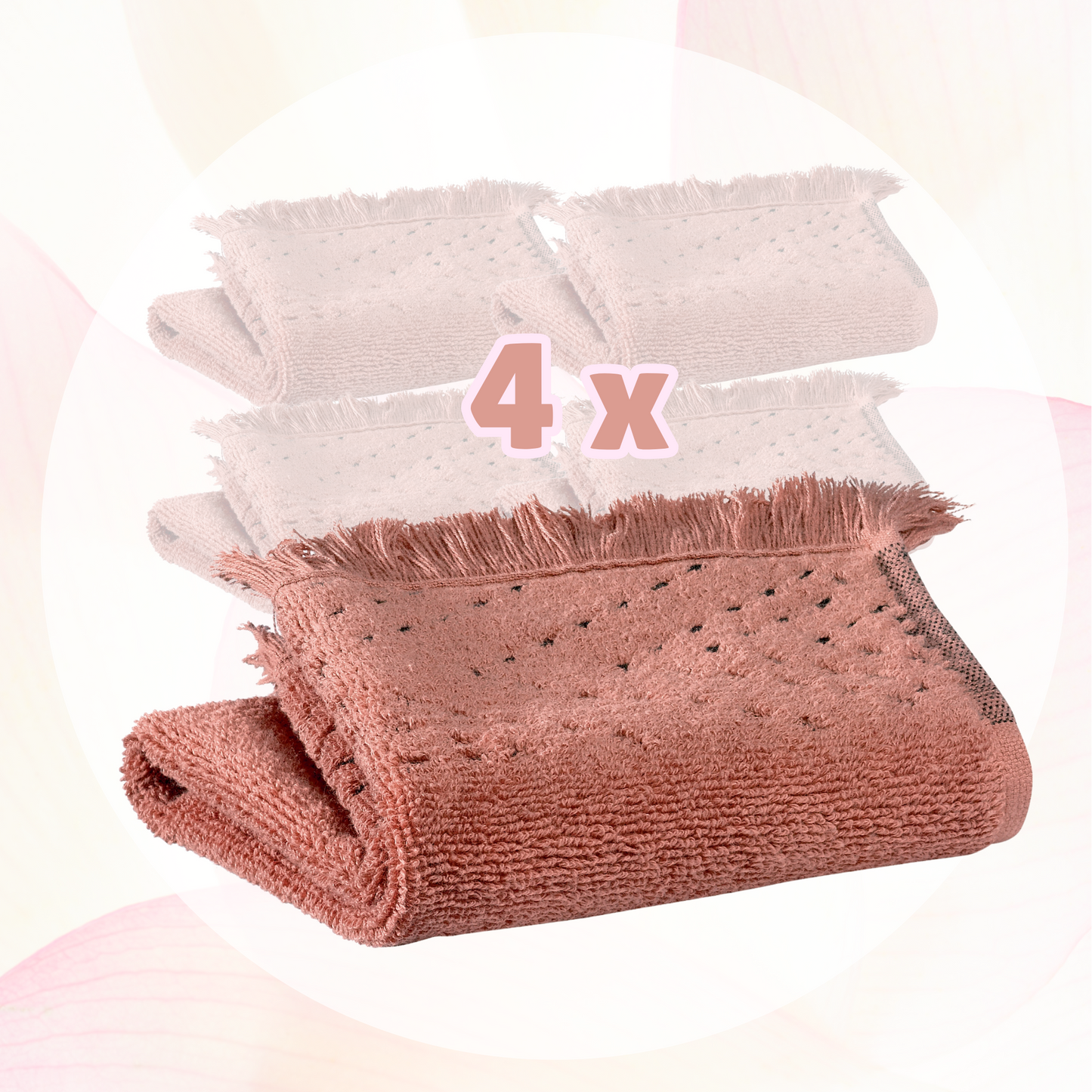 julia kupaonski rucnici set od 4 30 x 50 roze tw11030x50 blh s4