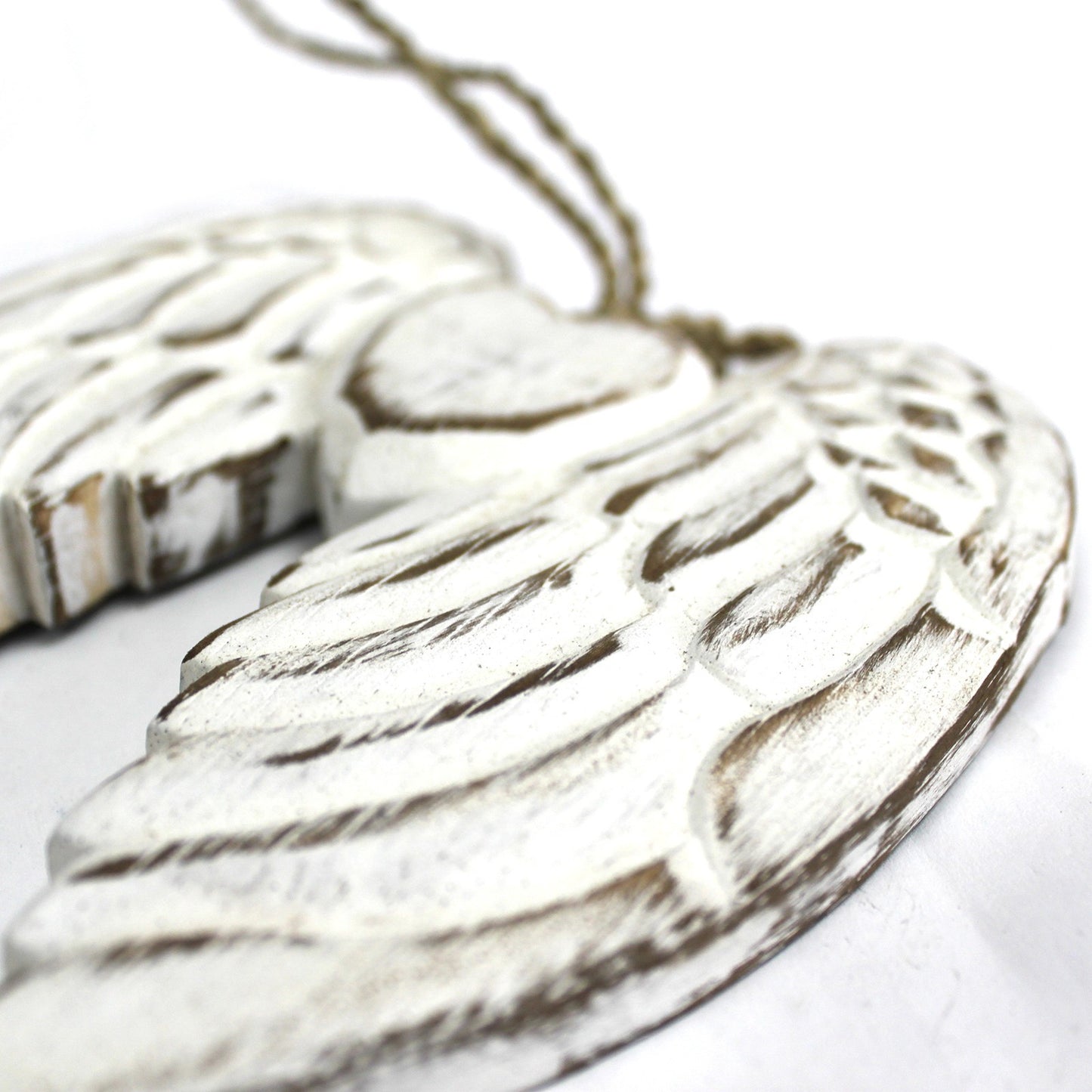 bohemian wood wall accent white angel wings white washed albesia wood 1 5x22