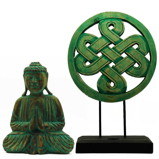 zeleni buddha mandala feng shui set