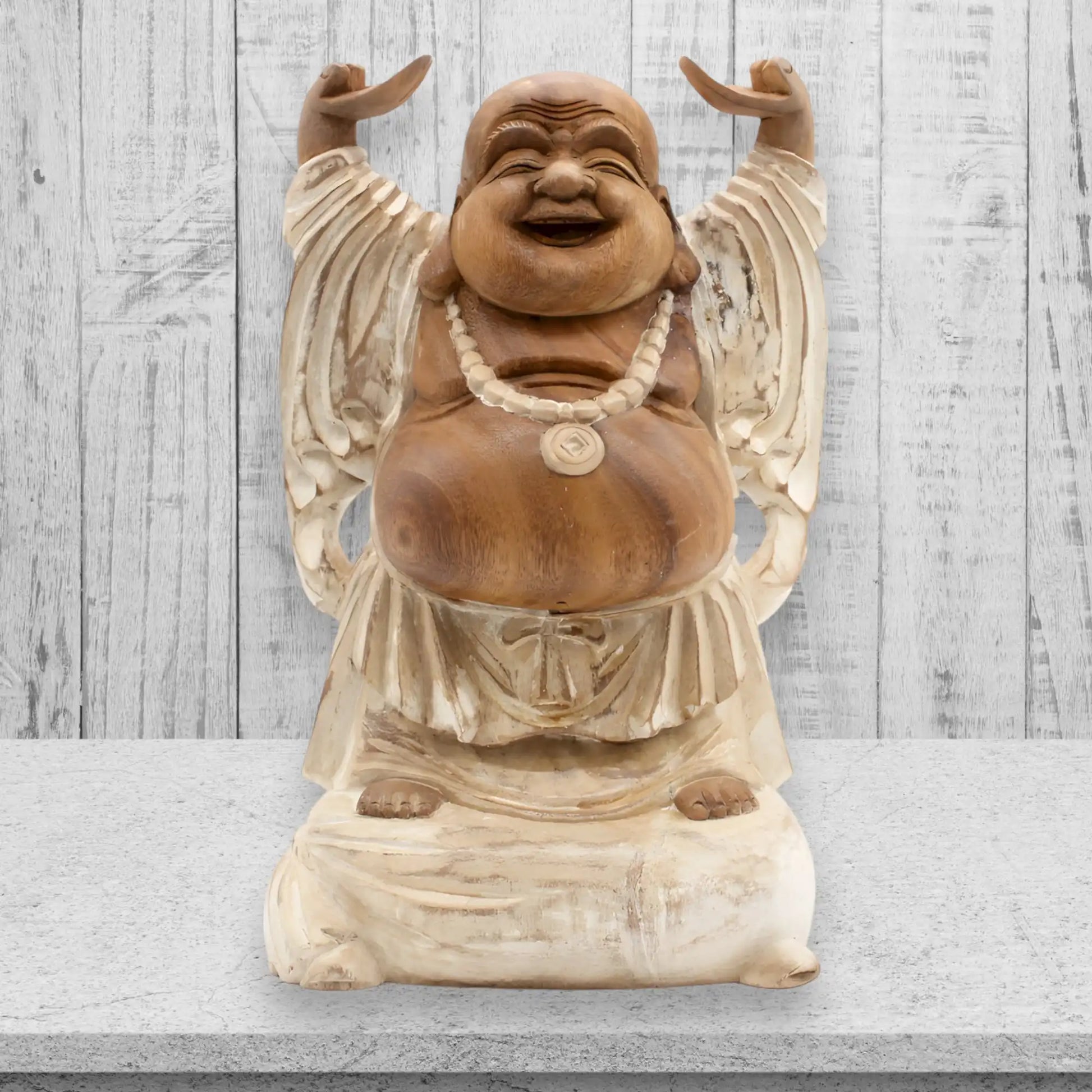 eklekticna buddha podignutih ruku figurina