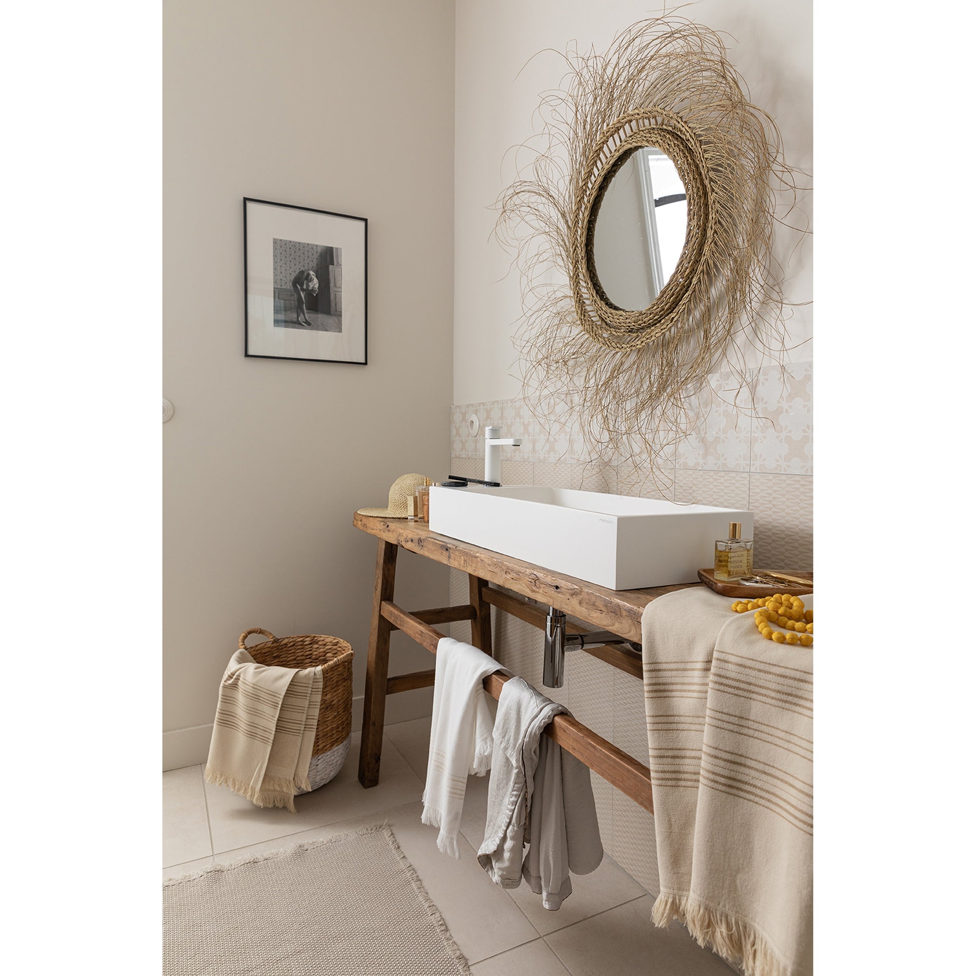 kupaonska prostirka stonewashed elly ombre 54 x 110 cm krem
