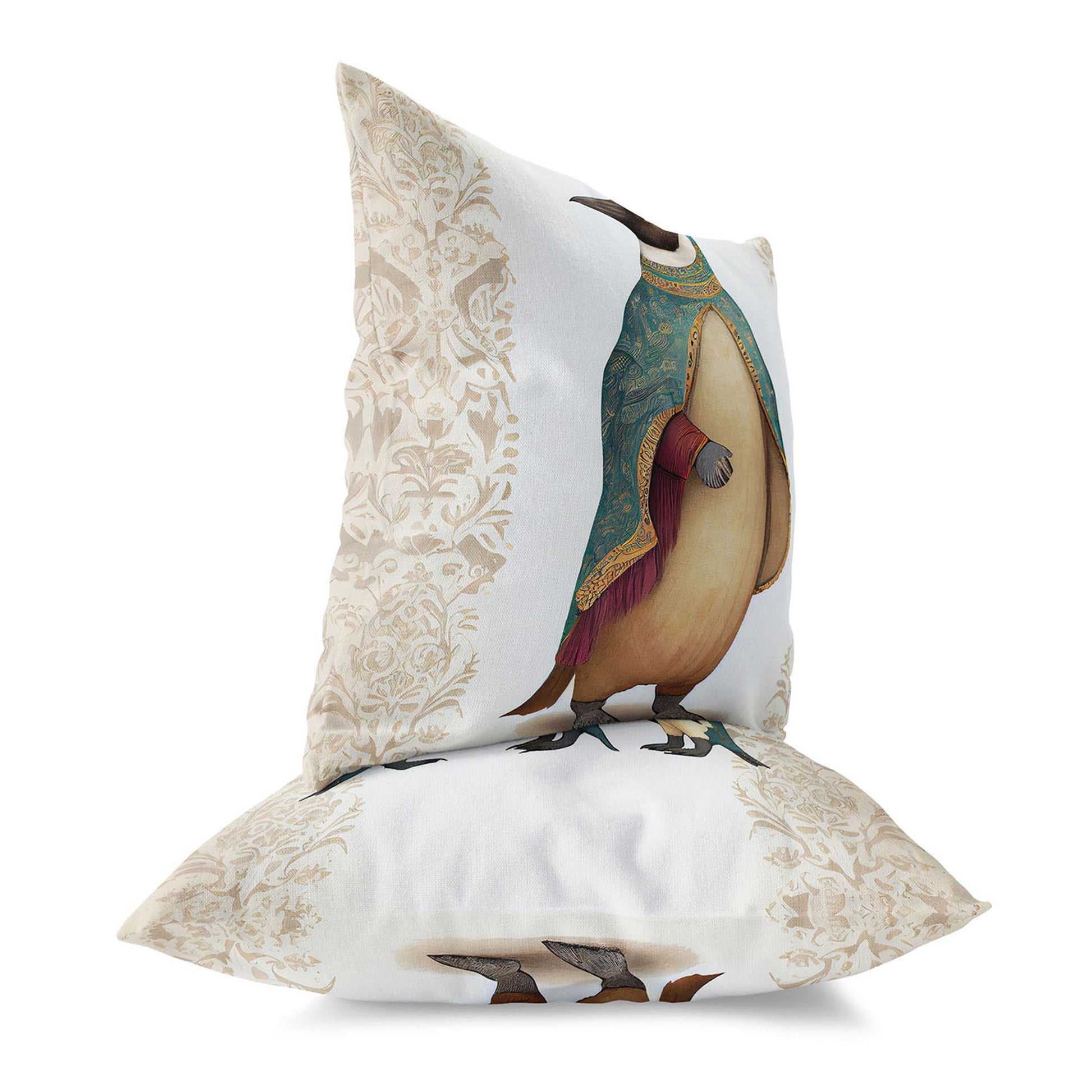 floral penguinscape ukrasni jastuk