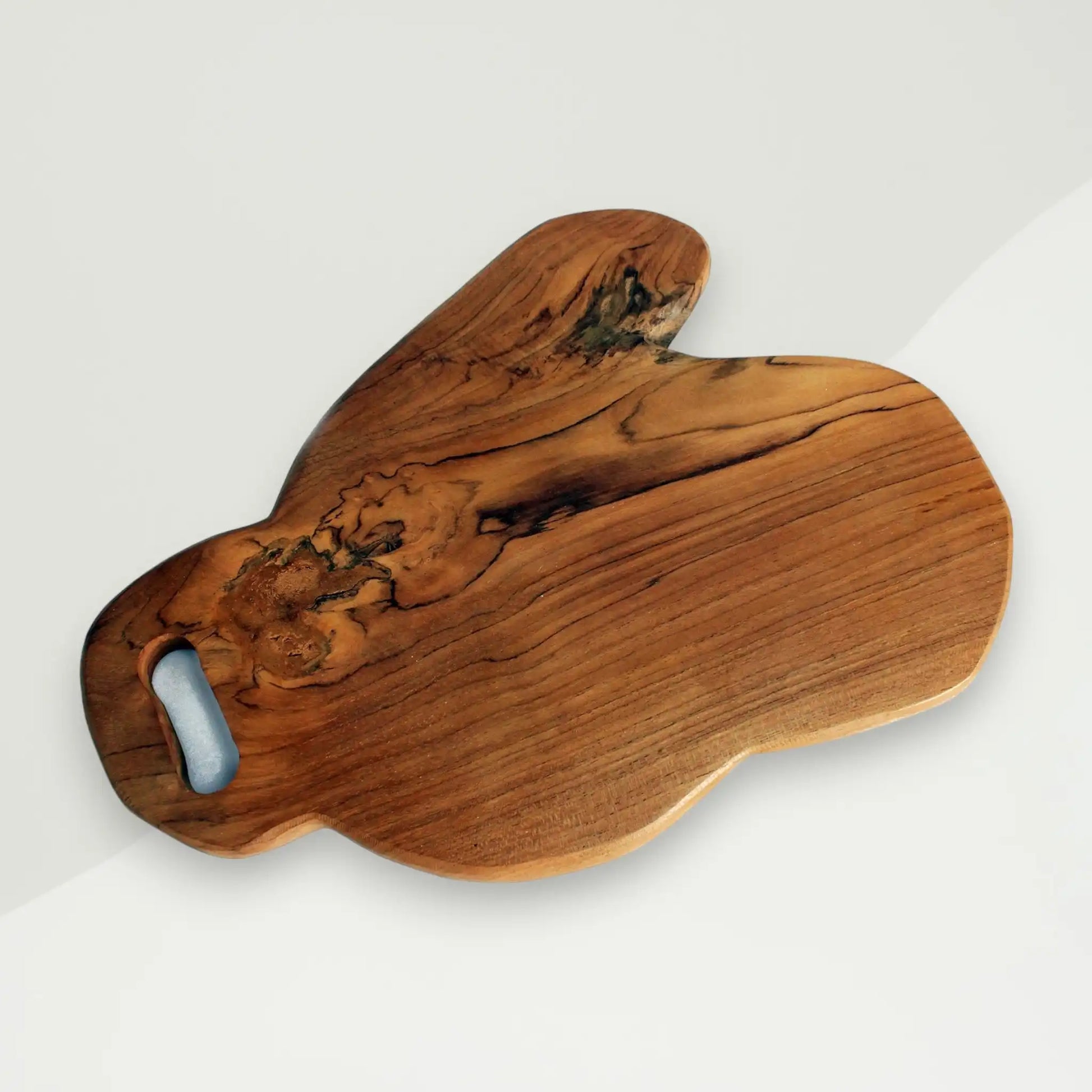 chopping board brown teak wood 40x39