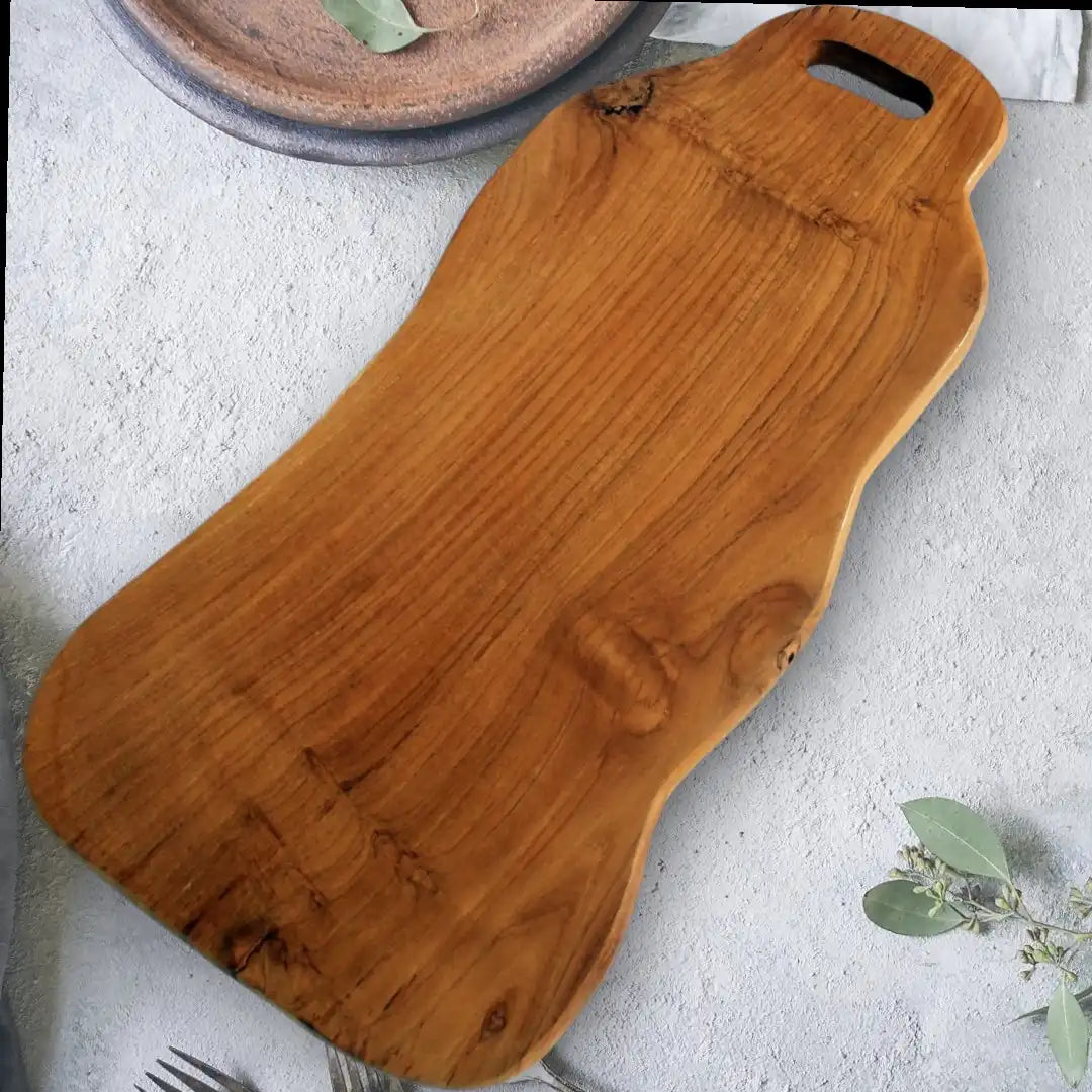chopping board brown teak wood 50x20