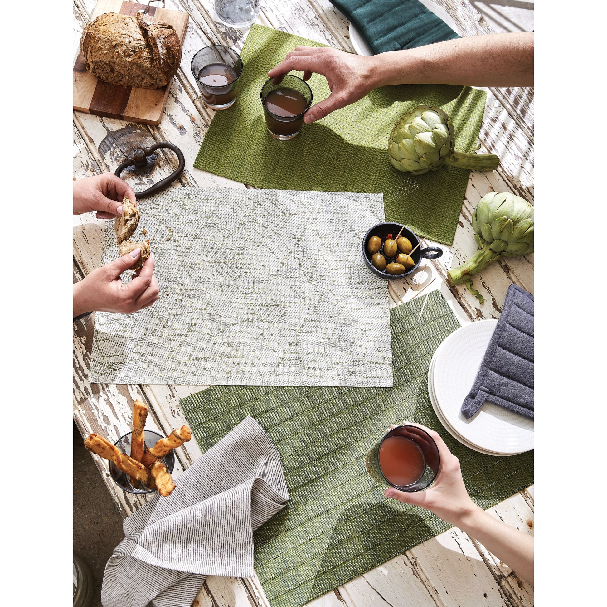 manoka set od 6 podmetaca za stol zelena pm023 a 33x45 eus s6