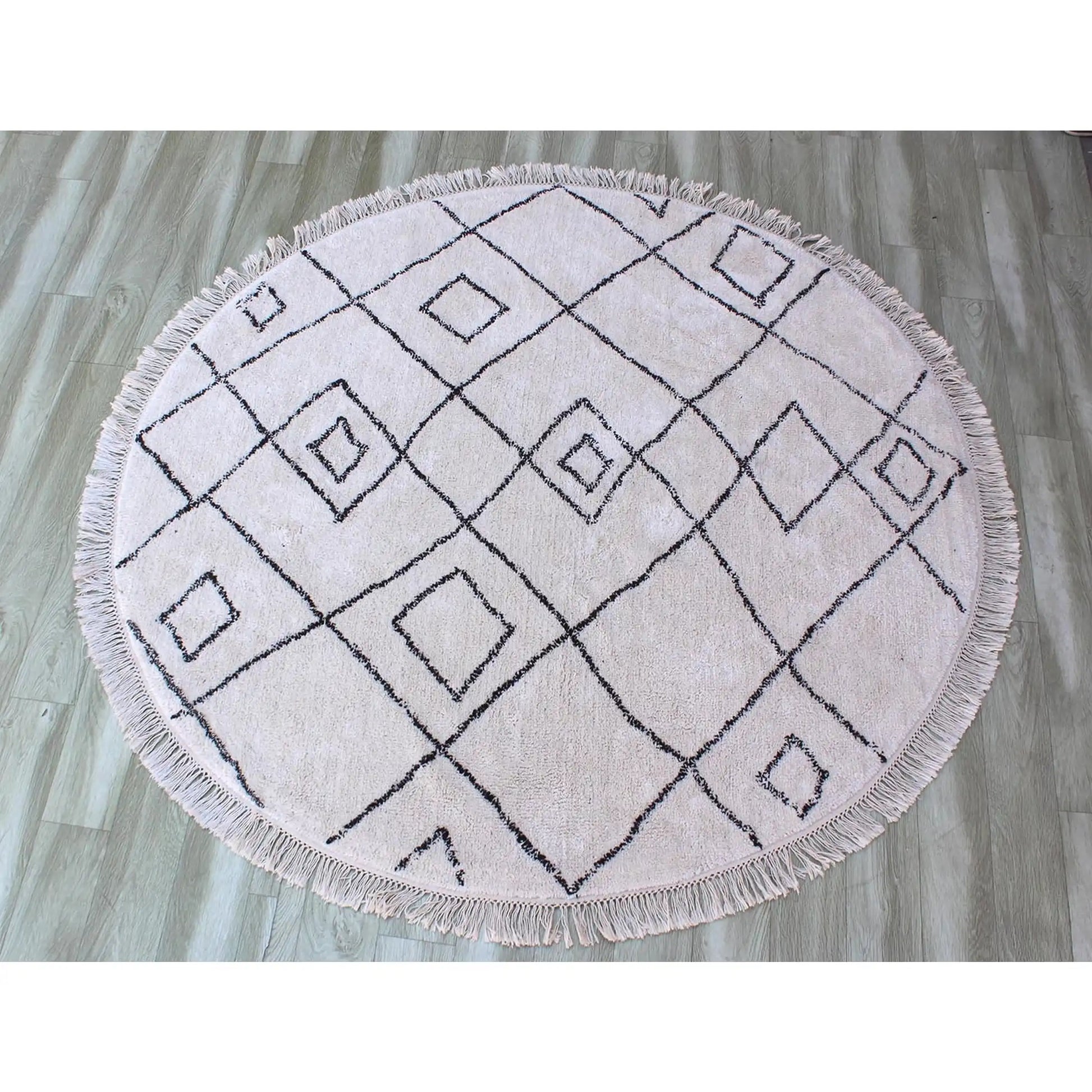 ervin okrugli tepih diameter 160 bijela apstraktni rg032 a di160 ivytae