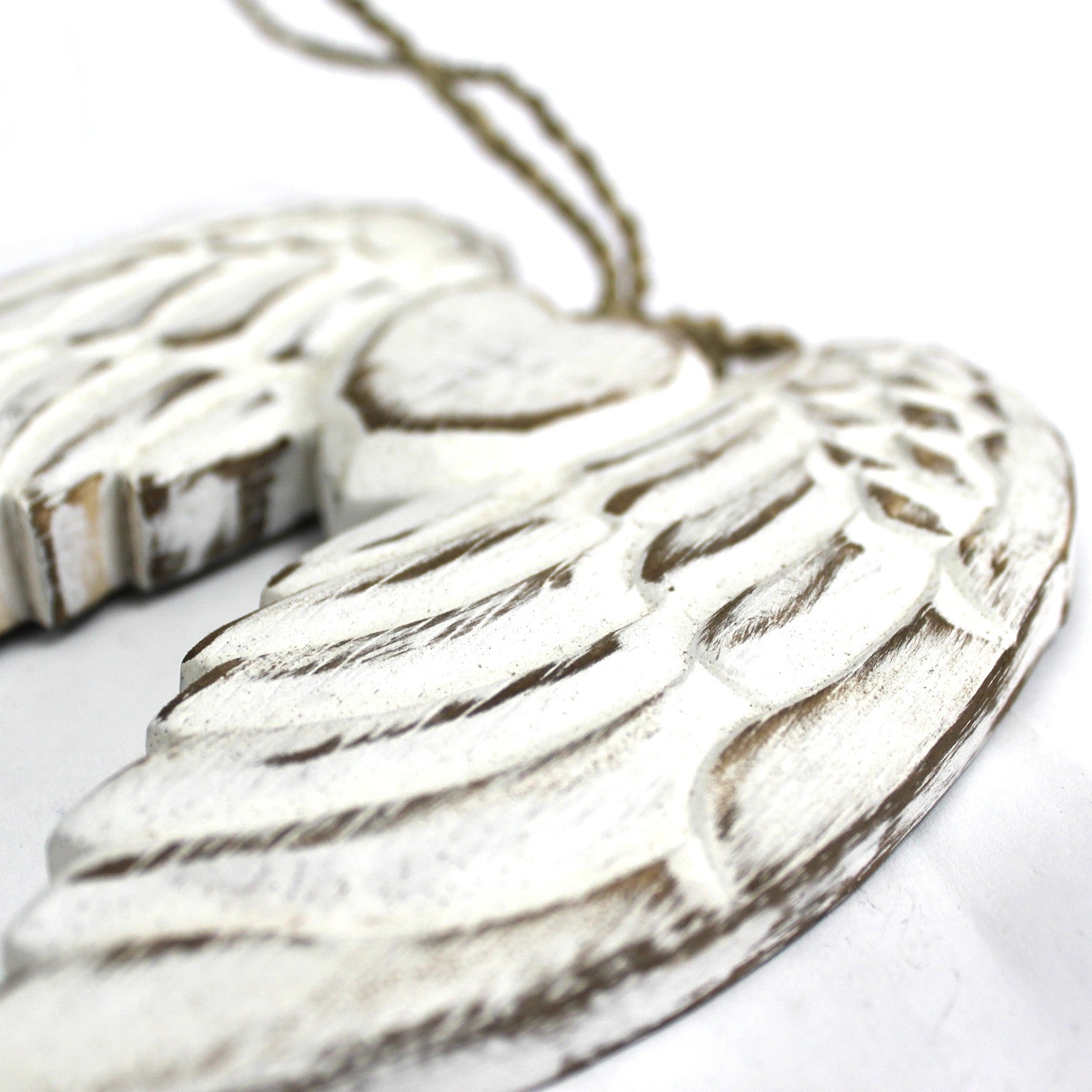 bohemian wood wall accent white angel wings white washed albesia wood 1 5x22